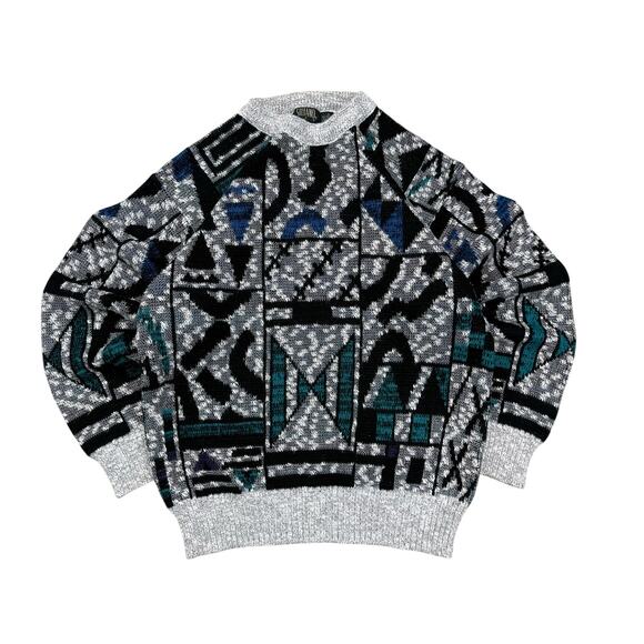 Vintage 90s Stefano Man Funky Abstract Pattern Sweater Mens M - Picture 3 of 6